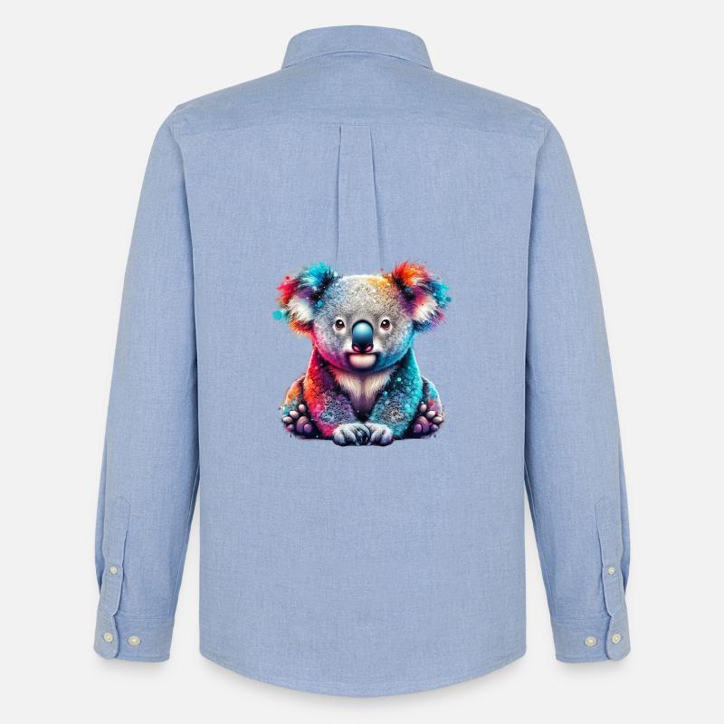 Koala - Männer Oxford Hemd von Stanley/Stella - Carolina Blue