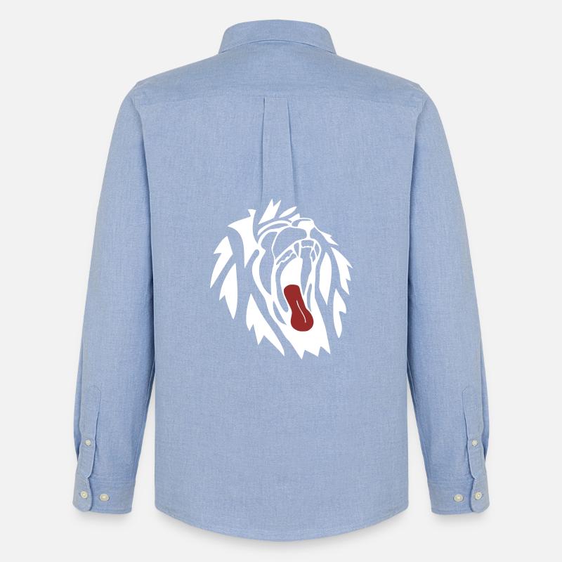 Löwe gähnend - Männer Oxford Hemd von Stanley/Stella - Carolina Blue