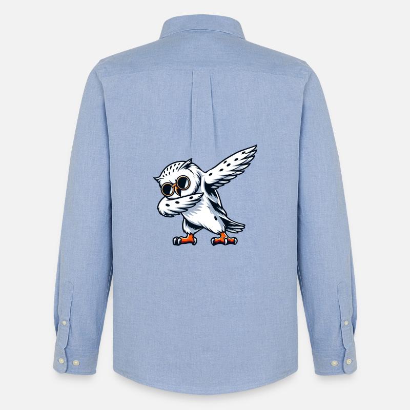 Coole Schneeeule Dabbing Pose - Männer Oxford Hemd von Stanley/Stella - Carolina Blue