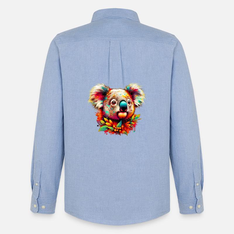 Koala - Männer Oxford Hemd von Stanley/Stella - Carolina Blue