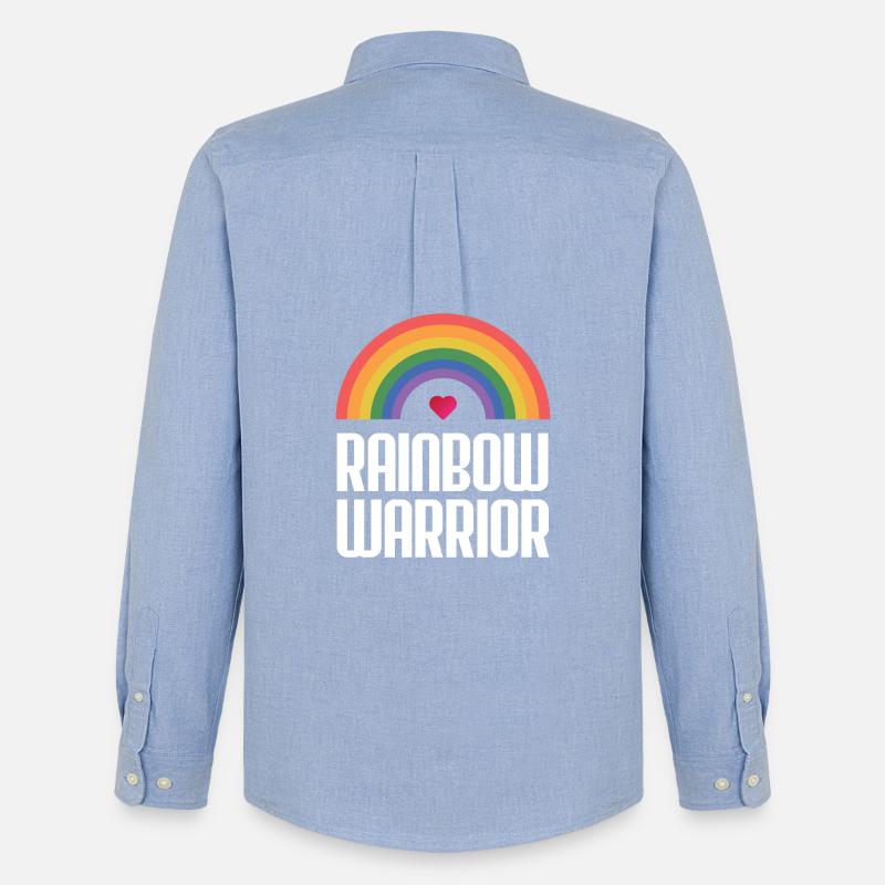 LGBTQ-Pride-Monat - Rainbow Warrior - Männer Oxford Hemd von Stanley/Stella - Carolina Blue