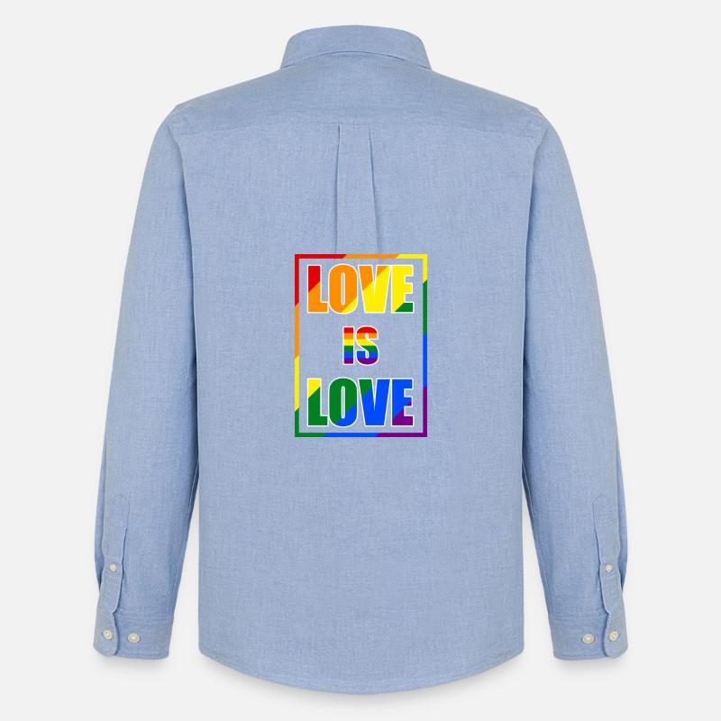 Liebe ist Liebe Pride Statement - Männer Oxford Hemd von Stanley/Stella - Carolina Blue