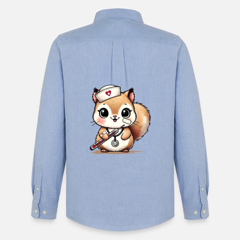 Bezauberndes Eichhörnchen als Krankenschwester - Männer Oxford Hemd von Stanley/Stella - Carolina Blue