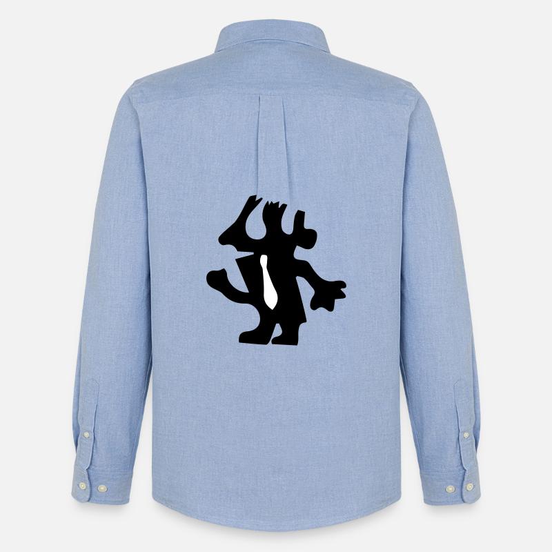 Mann im minimalistischen Design - Männer Oxford Hemd von Stanley/Stella - Carolina Blue