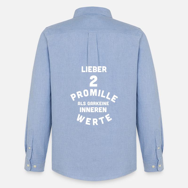 2 Promille, 0 Sorgen - Männer Oxford Hemd von Stanley/Stella - Carolina Blue