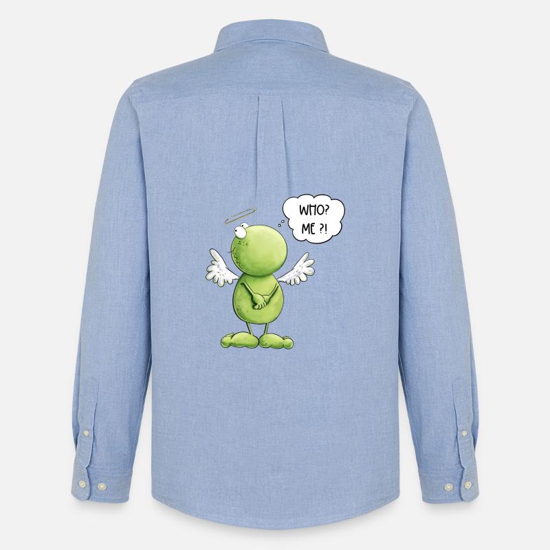 Frosch Engel Unschuld Who Me Spruch - Männer Oxford Hemd von Stanley/Stella - Carolina Blue