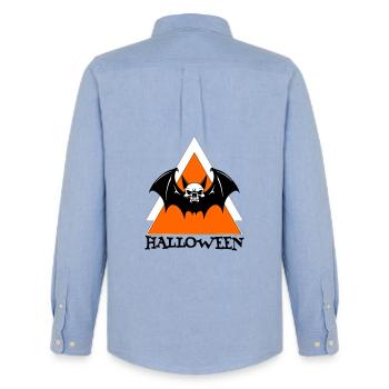 Halloween - Chemise Oxford homme Stanley/Stella - carolina blue - Dos - AI Model Male 185 dark (185cm)