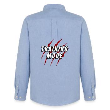 Training Mode - Men's Oxford Shirt by Stanley/Stella - carolina blue - Back - AI Model Male 185 dark (185cm)