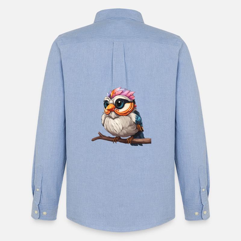 Lebendiges Spektakel der bunten Eule - Männer Oxford Hemd von Stanley/Stella - Carolina Blue