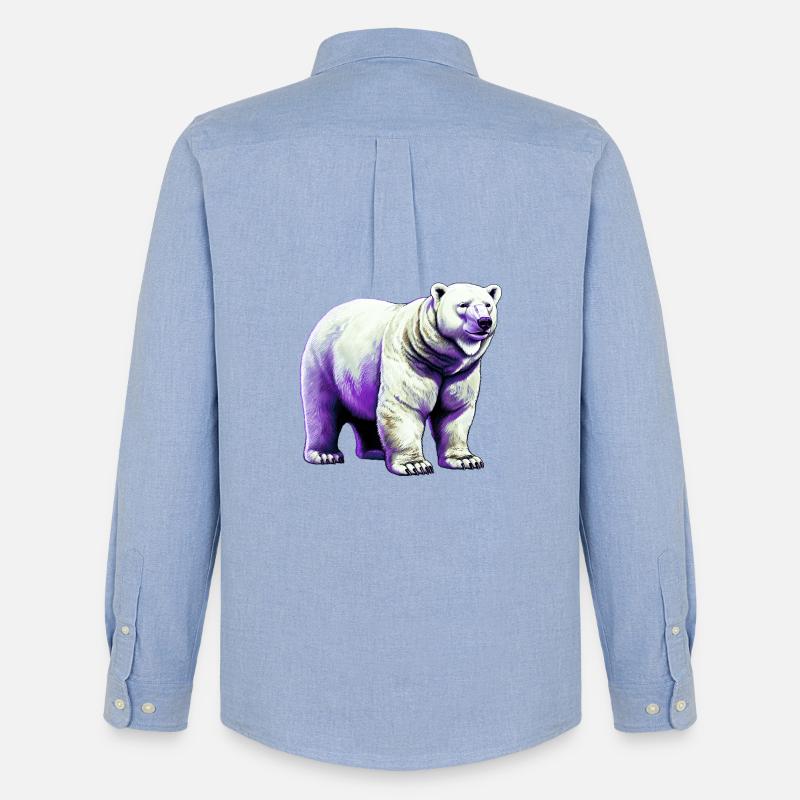 Weißer Eisbär - Männer Oxford Hemd von Stanley/Stella - Carolina Blue