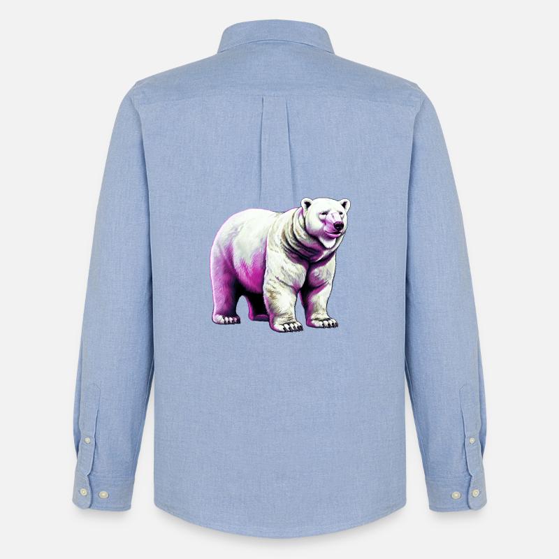 Weißer Eisbär - Männer Oxford Hemd von Stanley/Stella - Carolina Blue