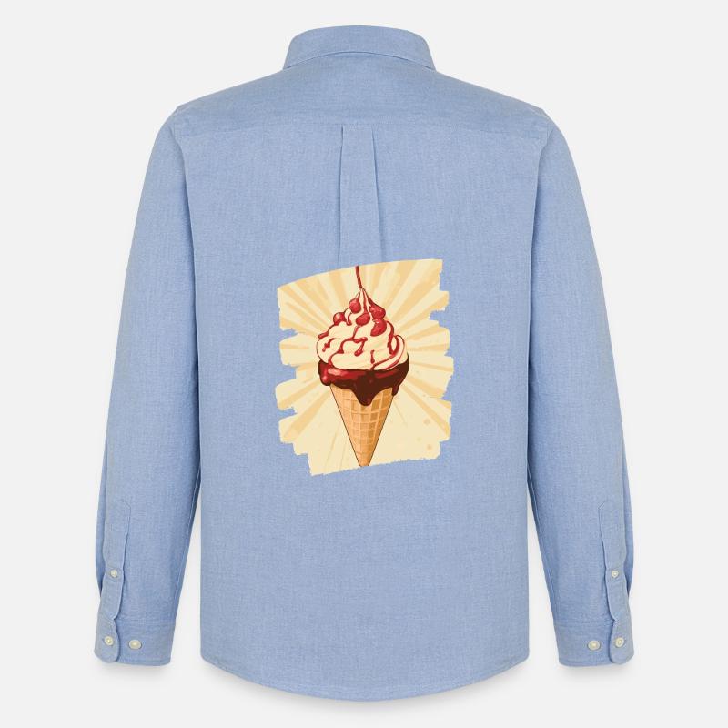 Eiscreme Eis - Männer Oxford Hemd von Stanley/Stella - Carolina Blue
