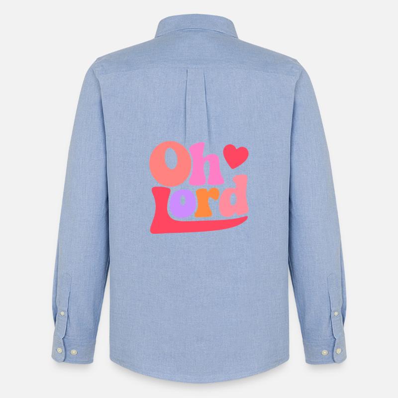 Oh Lord - Männer Oxford Hemd von Stanley/Stella - Carolina Blue