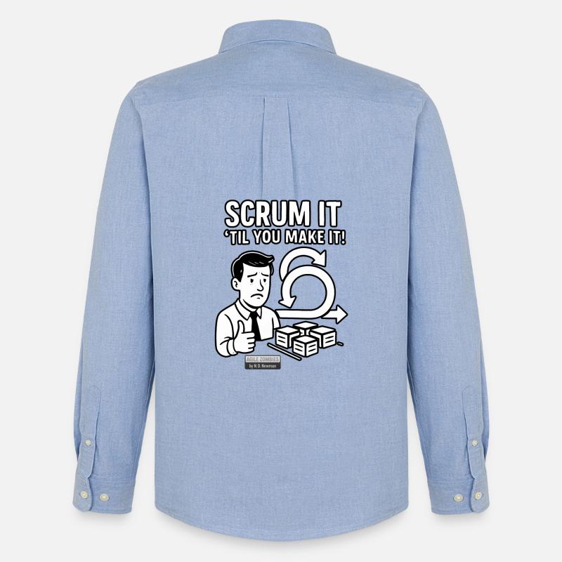 Scrum it til you make it! - Männer Oxford Hemd von Stanley/Stella - Carolina Blue