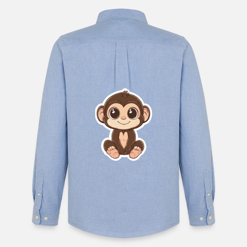 Affe Süsses Äffchen Geschenk für Affenfans - Männer Oxford Hemd von Stanley/Stella - Carolina Blue