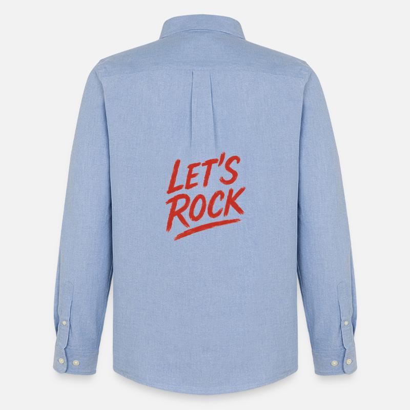 Lebendiges Rock-Text-Grafikdesign - Männer Oxford Hemd von Stanley/Stella - Carolina Blue