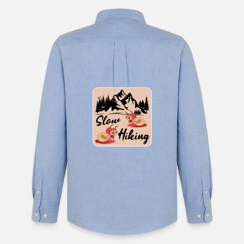 LANGSAM WANDERNDES PAAR SCHNECKE - Männer Oxford Hemd von Stanley/Stella - Carolina Blue