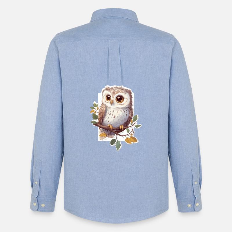 Eule - Männer Oxford Hemd von Stanley/Stella - Carolina Blue