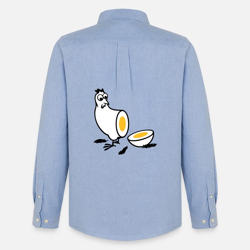 Huhn oder Ei - Männer Oxford Hemd von Stanley/Stella - Carolina Blue