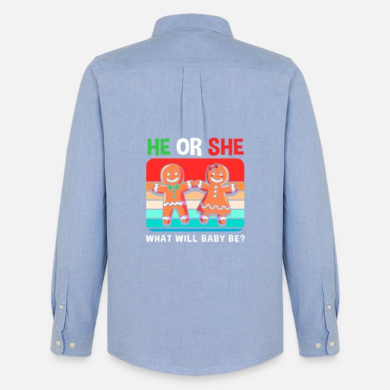 Werdender Papa werdende Väter Weihnachten - Männer Oxford Hemd von Stanley/Stella - Carolina Blue