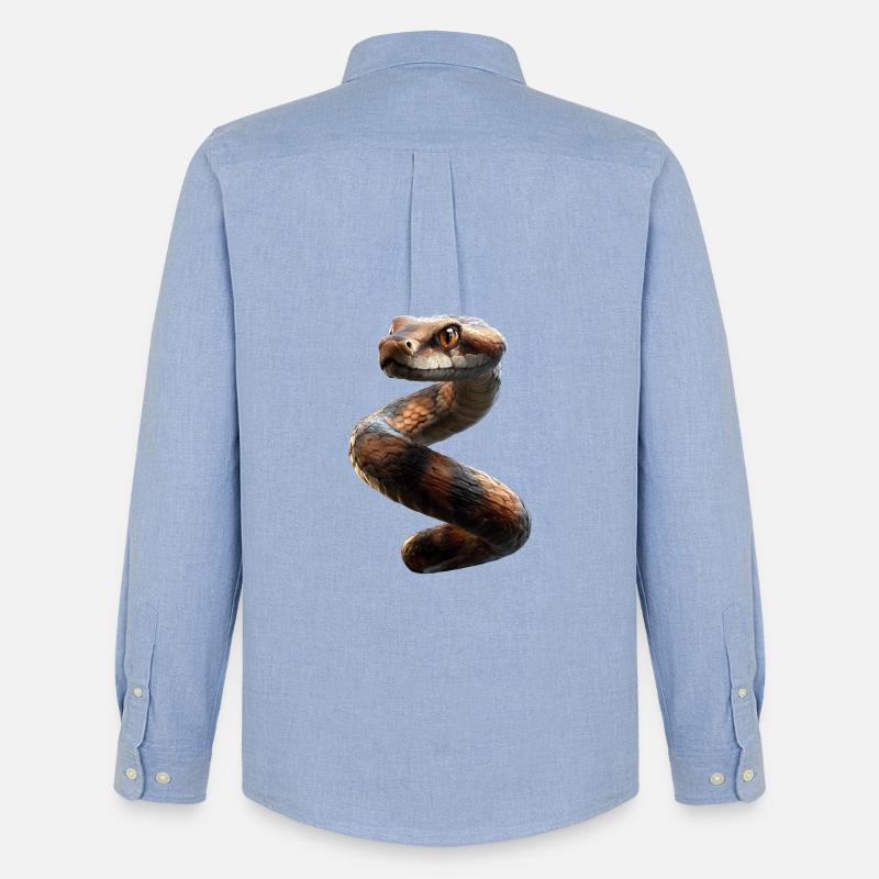 Schlange Python Kobra Klapperschlange Schlangen - Männer Oxford Hemd von Stanley/Stella - Carolina Blue