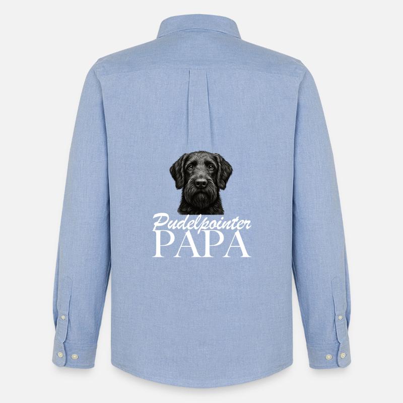 Pudelpointer Papa - Männer Oxford Hemd von Stanley/Stella - Carolina Blue