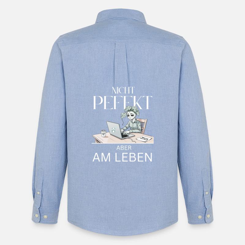 Nicht Perfekt Doch Lebendig - Männer Oxford Hemd von Stanley/Stella - Carolina Blue