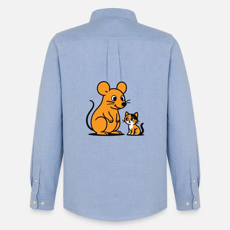 Kuschelige Maus und Kätzchen Duo - Männer Oxford Hemd von Stanley/Stella - Carolina Blue