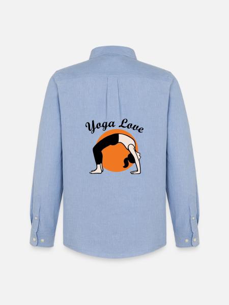 Yoga Love - Männer Oxford Hemd von Stanley/Stella - Carolina Blue