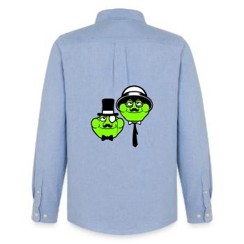 2 Frogs Sir Lunettes Empire Monocle Homme Chapeau Haut de forme - Chemise Oxford homme Stanley/Stella - carolina blue - Dos - AI Model Male 185 dark (185cm)
