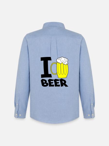 Yellow Beer Mug Sketch - Men's Oxford Shirt by Stanley/Stella - carolina blue