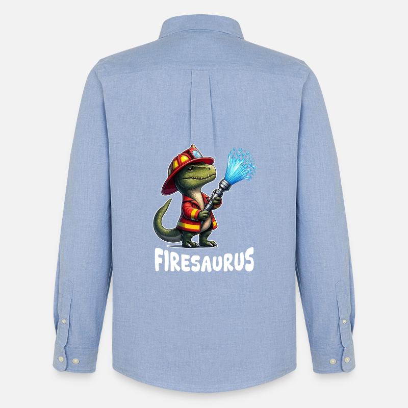 Firesaurus Feuerwehrmann Maskottchen - Männer Oxford Hemd von Stanley/Stella - Carolina Blue