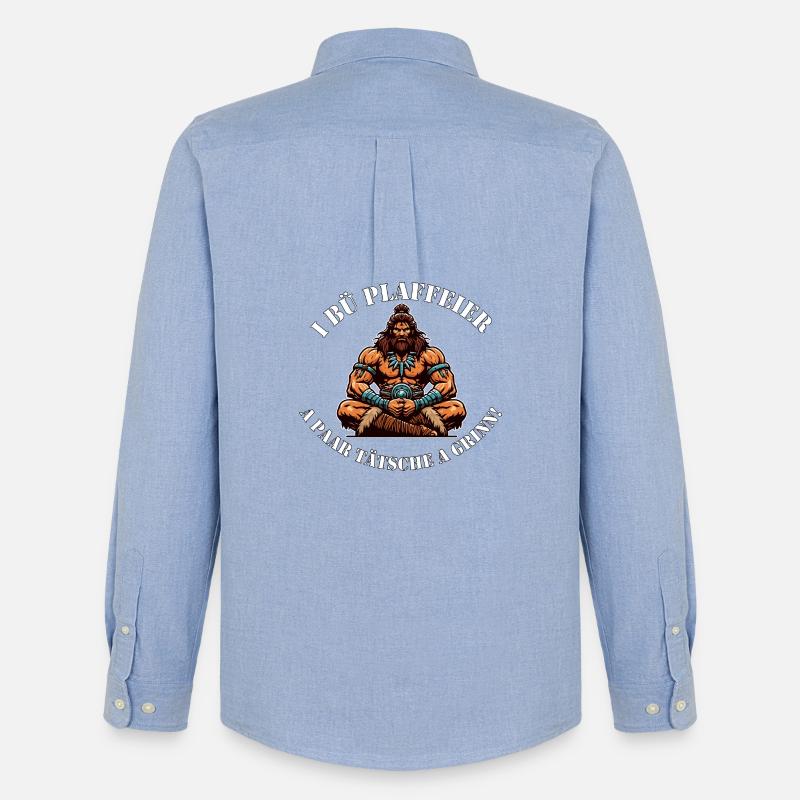Urzeit Kraft Krieger "Plaffeier_Hoi" - Männer Oxford Hemd von Stanley/Stella - Carolina Blue