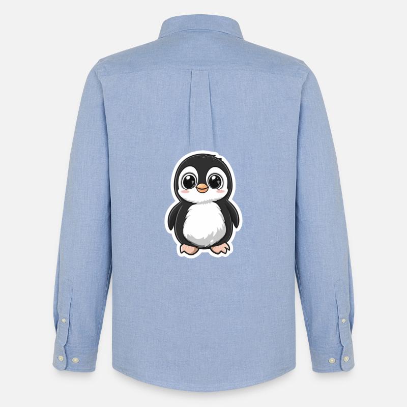 Pinguin - Männer Oxford Hemd von Stanley/Stella - Carolina Blue