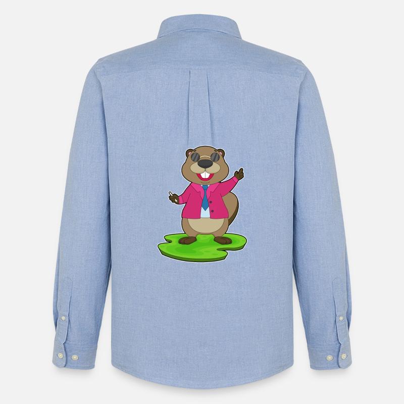 Biber Lehrer Kreide Schule - Männer Oxford Hemd von Stanley/Stella - Carolina Blue