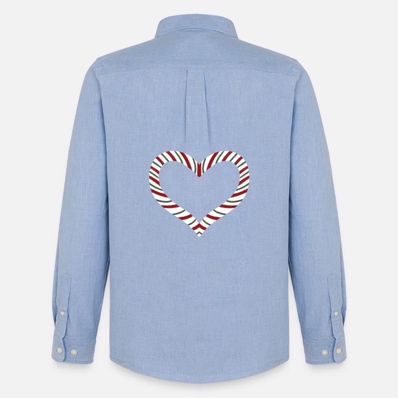 Zuckerstange Gestreiftes Herz - Männer Oxford Hemd von Stanley/Stella - Carolina Blue