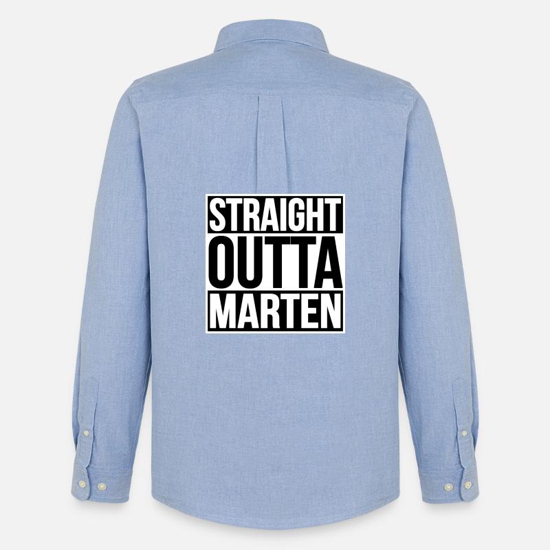STRAIGHT OUTTA MARTEN - Männer Oxford Hemd von Stanley/Stella - Carolina Blue