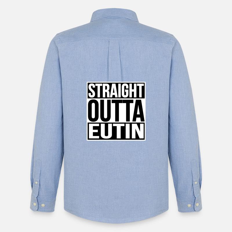 STRAIGHT OUTTA EUTIN - Männer Oxford Hemd von Stanley/Stella - Carolina Blue