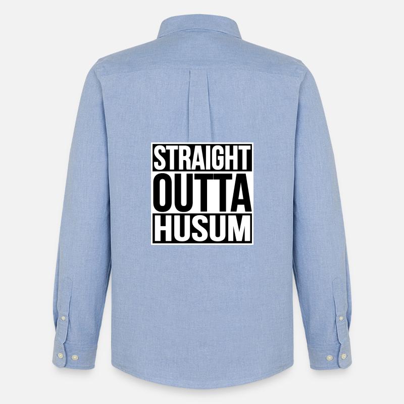 Straight Outta Husum - Männer Oxford Hemd von Stanley/Stella - Carolina Blue