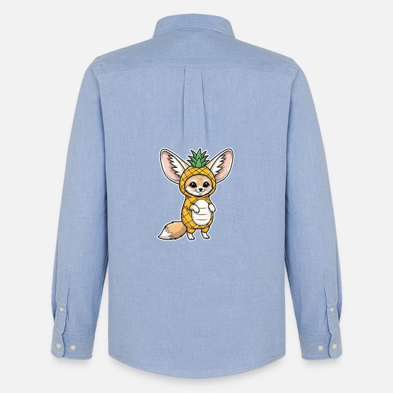 Fennek mit Ananas Comic Shirt Geschenk - Männer Oxford Hemd von Stanley/Stella - Carolina Blue
