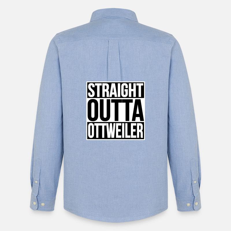 Straight Outta Ottweiler - Männer Oxford Hemd von Stanley/Stella - Carolina Blue