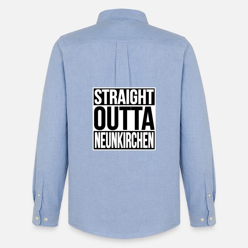 Straight Outta Neunkirchen - Männer Oxford Hemd von Stanley/Stella - Carolina Blue