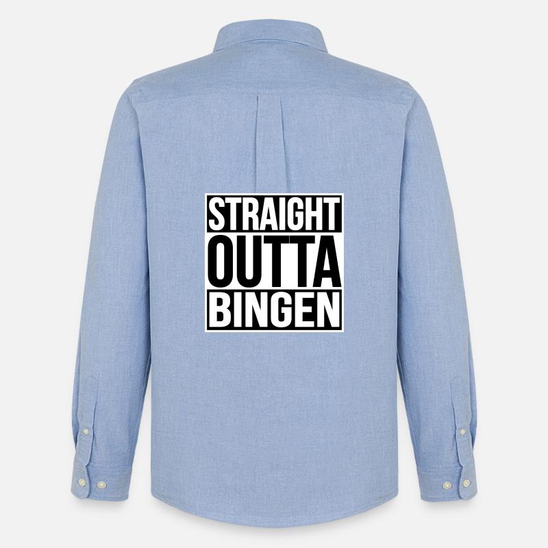 Straight Outta Bingen - Männer Oxford Hemd von Stanley/Stella - Carolina Blue