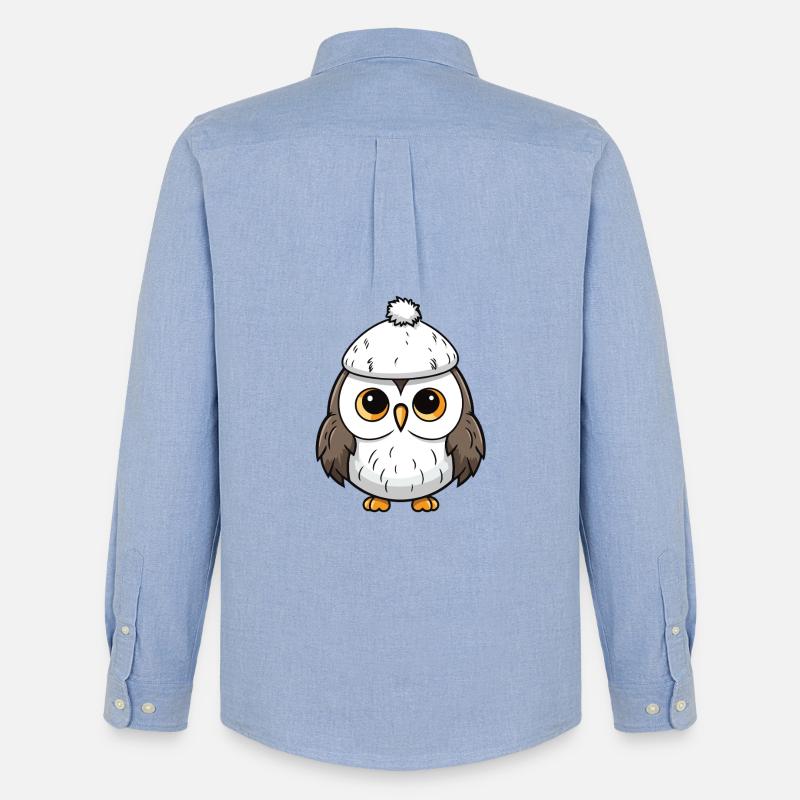 Eule Winter Tier Baby Comic - Männer Oxford Hemd von Stanley/Stella - Carolina Blue
