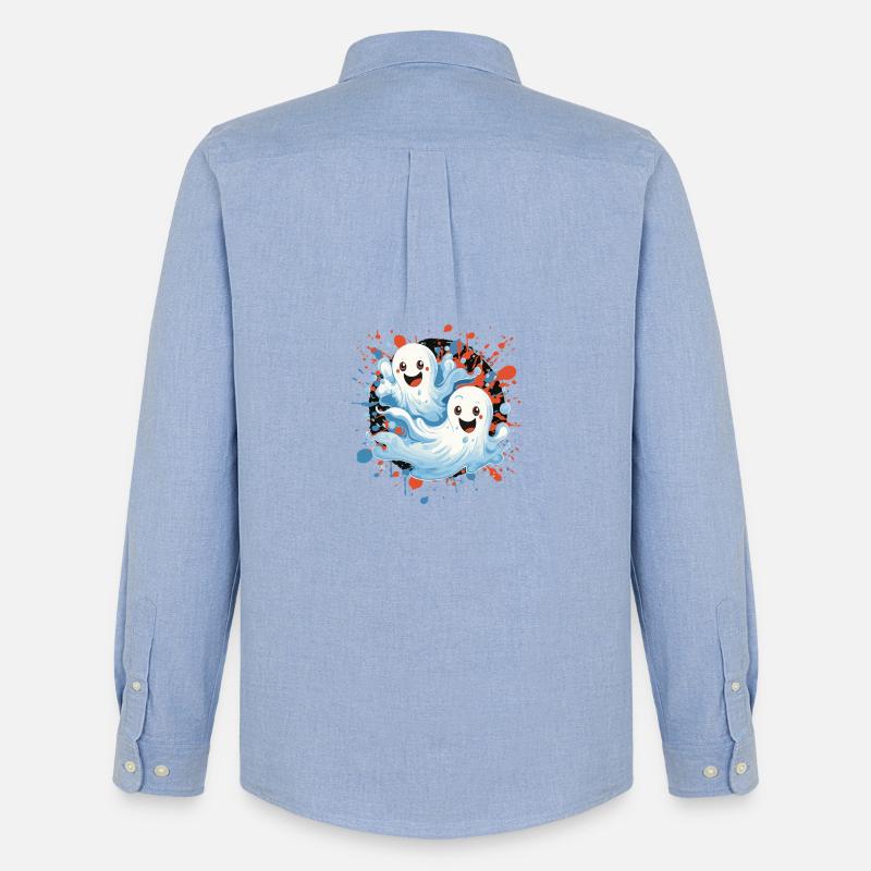 Fröhliche Geister im Farbschauer - Männer Oxford Hemd von Stanley/Stella - Carolina Blue