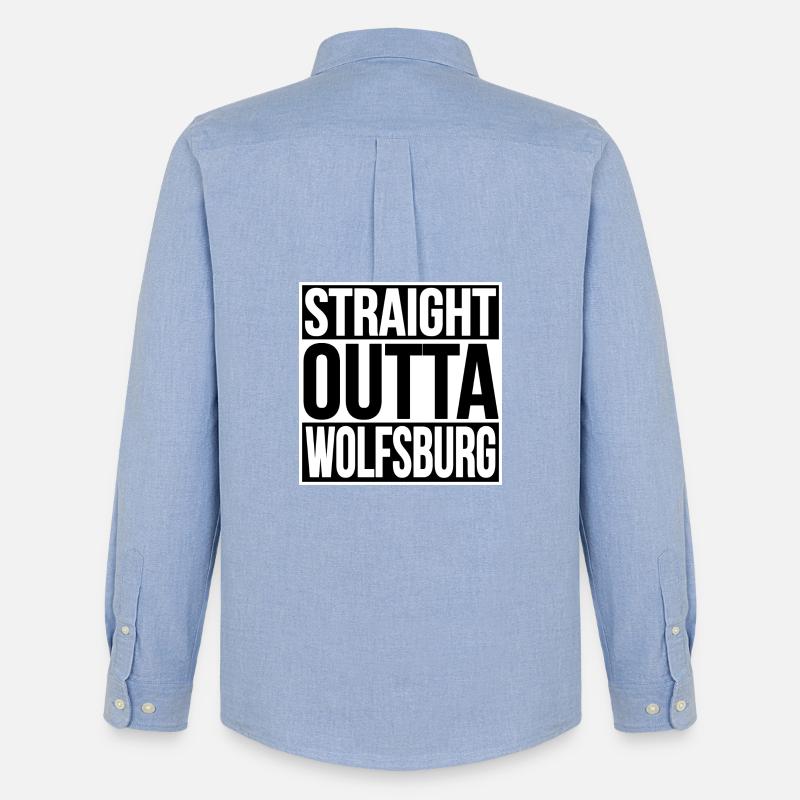 Straight Outta Wolfsburg - Männer Oxford Hemd von Stanley/Stella - Carolina Blue