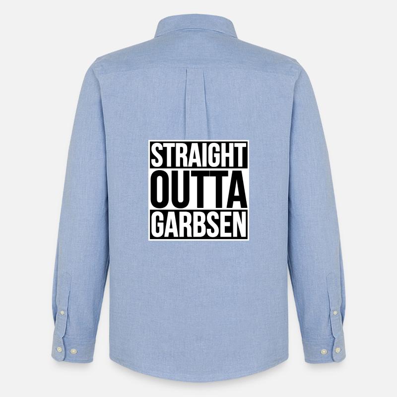 Straight Outta Garbsen - Männer Oxford Hemd von Stanley/Stella - Carolina Blue