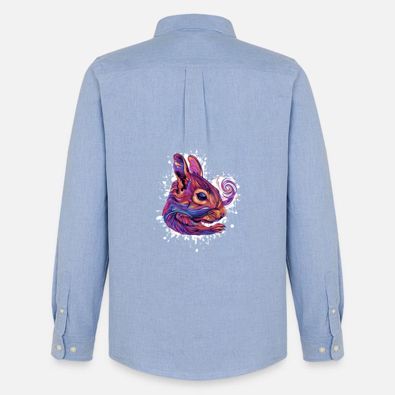 Psychedelischer Eichhörnchenkopf - Männer Oxford Hemd von Stanley/Stella - Carolina Blue