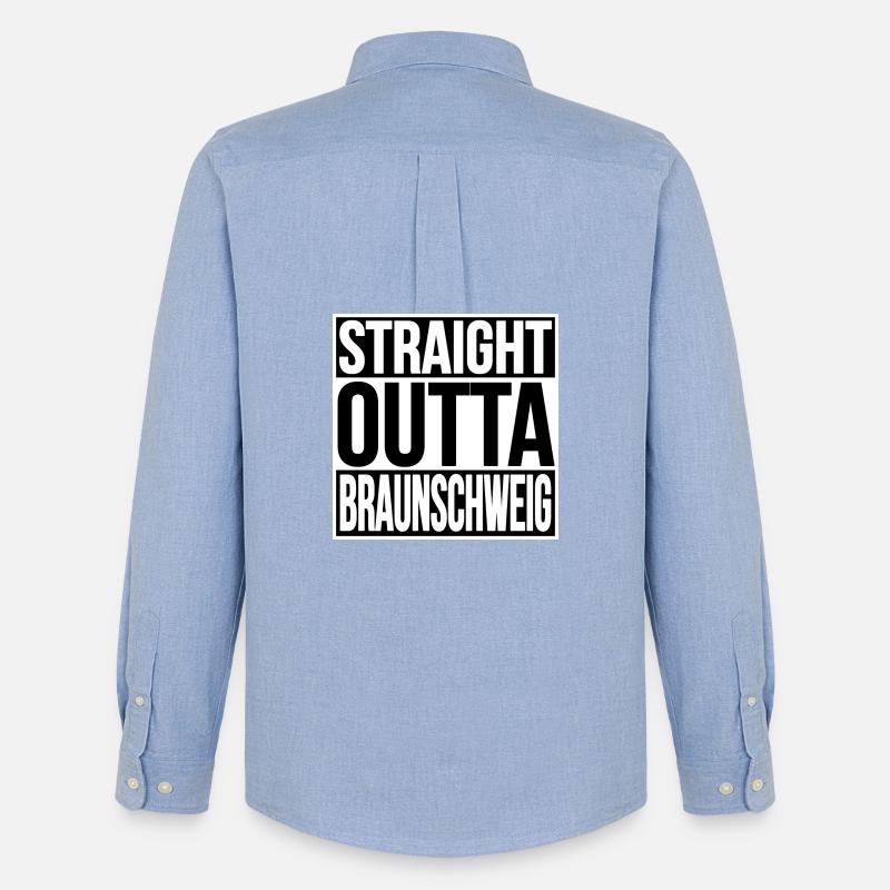 Straight Outta Braunschweig - Männer Oxford Hemd von Stanley/Stella - Carolina Blue