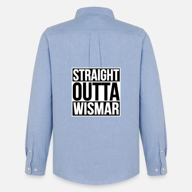 Straight Outta Wismar - Männer Oxford Hemd von Stanley/Stella - Carolina Blue